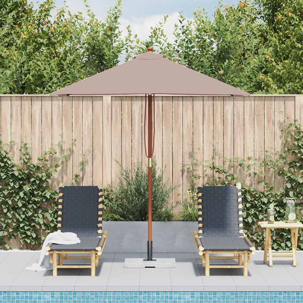 Garden Parasol with Wooden Pole 150x200 cm Taupe