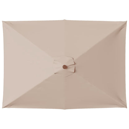 Garden Parasol with Wooden Pole 150x200 cm Taupe