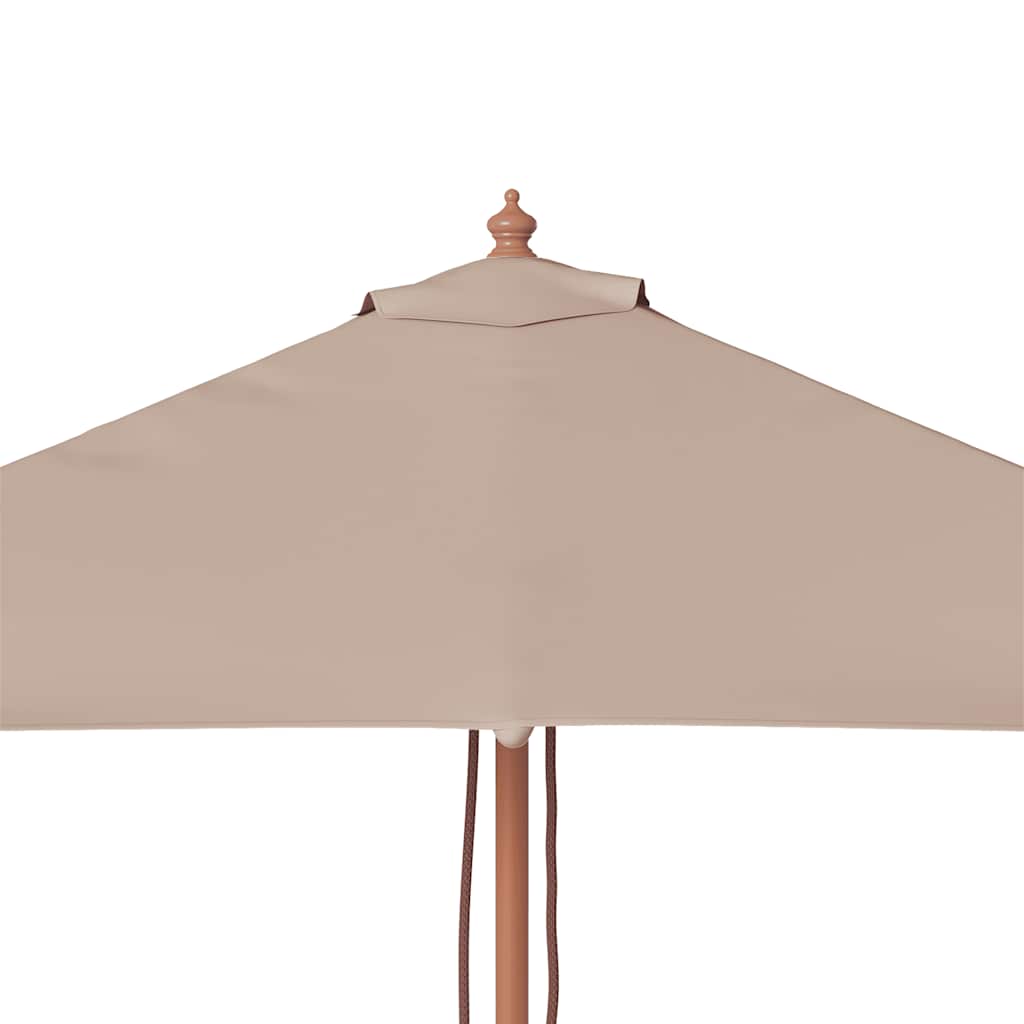 Garden Parasol with Wooden Pole 150x200 cm Taupe