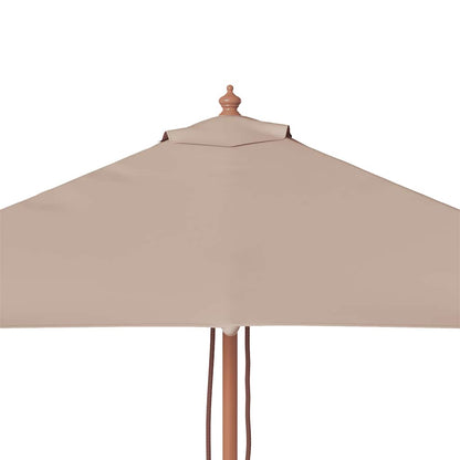 Garden Parasol with Wooden Pole 150x200 cm Taupe