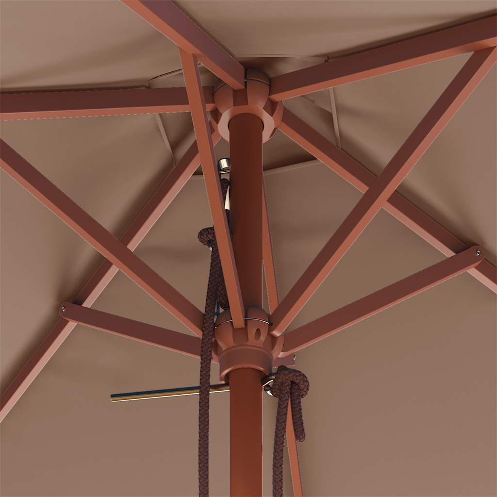 Garden Parasol with Wooden Pole 150x200 cm Taupe