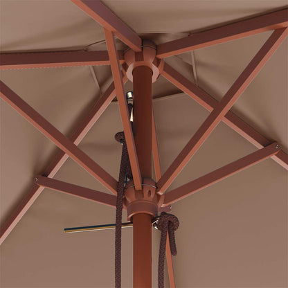 Garden Parasol with Wooden Pole 150x200 cm Taupe