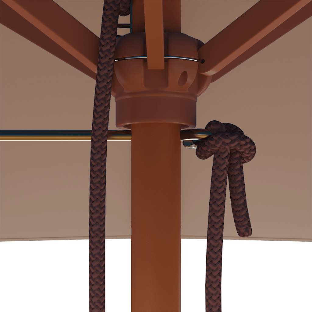 Garden Parasol with Wooden Pole 150x200 cm Taupe