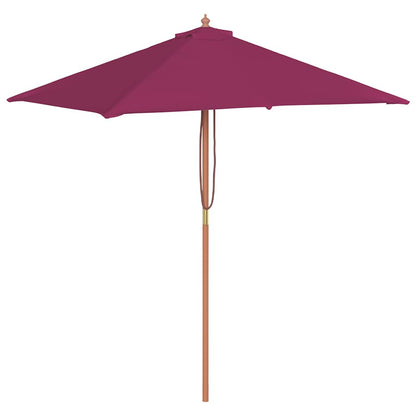 Garden Parasol with Wooden Pole 150x200 cm Bordeaux Red