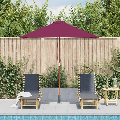 Garden Parasol with Wooden Pole 150x200 cm Bordeaux Red