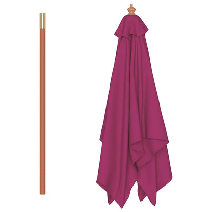 Garden Parasol with Wooden Pole 150x200 cm Bordeaux Red