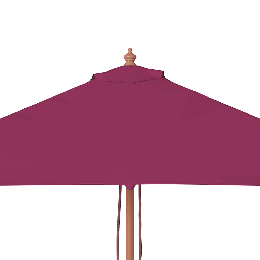 Garden Parasol with Wooden Pole 150x200 cm Bordeaux Red