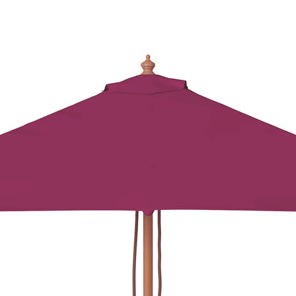 Garden Parasol with Wooden Pole 150x200 cm Bordeaux Red