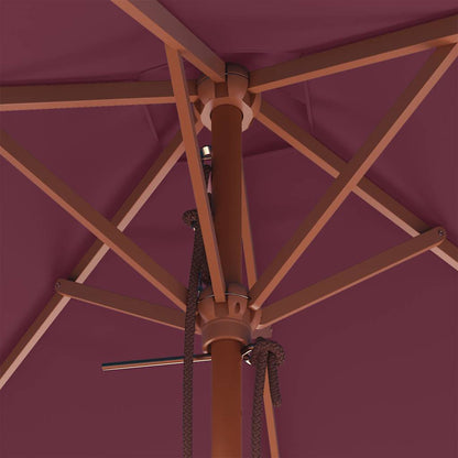 Garden Parasol with Wooden Pole 150x200 cm Bordeaux Red
