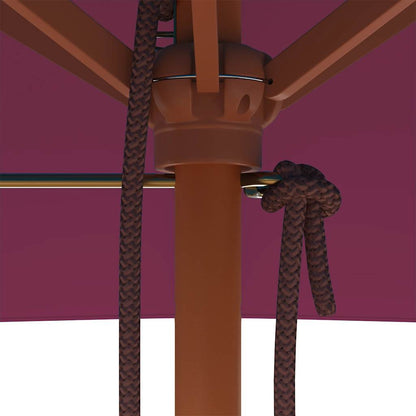 Garden Parasol with Wooden Pole 150x200 cm Bordeaux Red