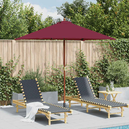 Garden Parasol with Wooden Pole 150x200 cm Bordeaux Red