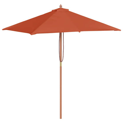Garden Parasol with Wooden Pole 150x200 cm Terracotta