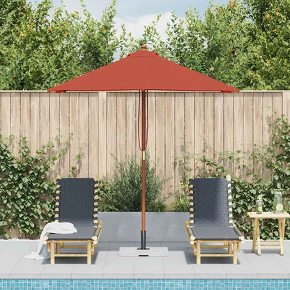 Garden Parasol with Wooden Pole 150x200 cm Terracotta