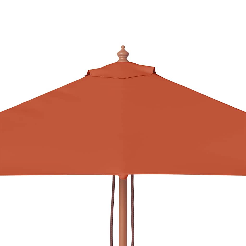 Garden Parasol with Wooden Pole 150x200 cm Terracotta