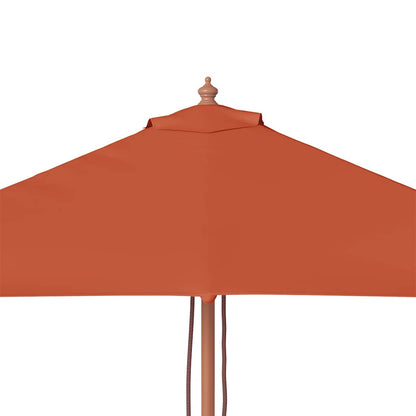 Garden Parasol with Wooden Pole 150x200 cm Terracotta