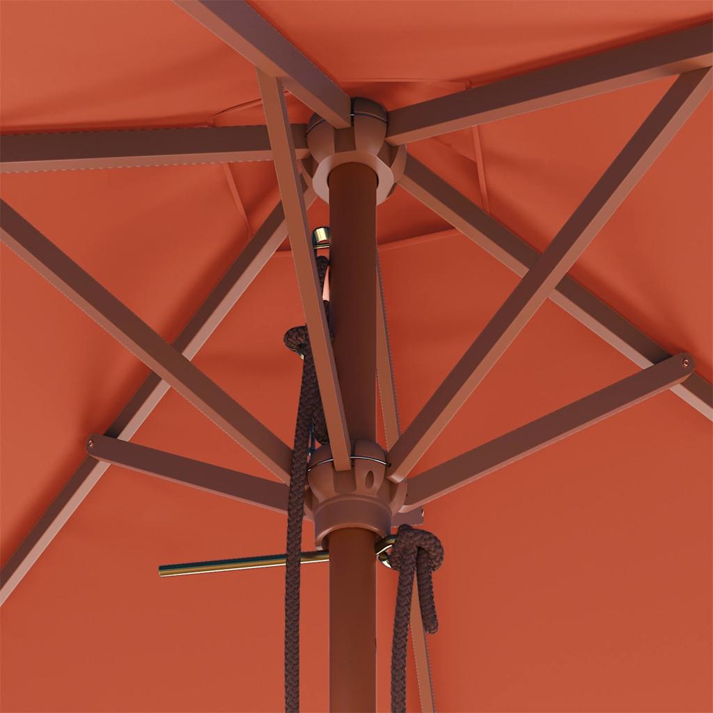 Garden Parasol with Wooden Pole 150x200 cm Terracotta