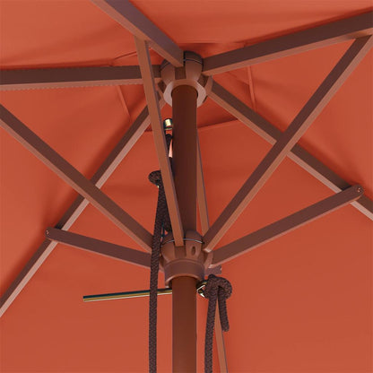 Garden Parasol with Wooden Pole 150x200 cm Terracotta