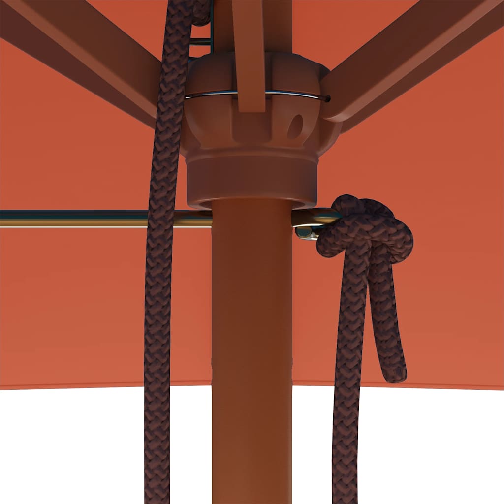 Garden Parasol with Wooden Pole 150x200 cm Terracotta