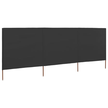 3-panel Wind Screen Fabric 400x120 cm Anthracite
