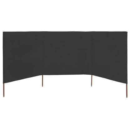 3-panel Wind Screen Fabric 400x120 cm Anthracite