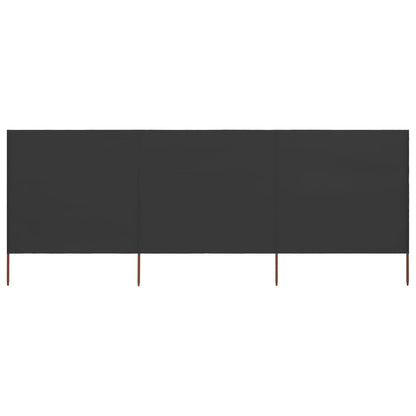 3-panel Wind Screen Fabric 400x120 cm Anthracite