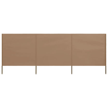 3-panel Wind Screen Fabric 400x120 cm Taupe