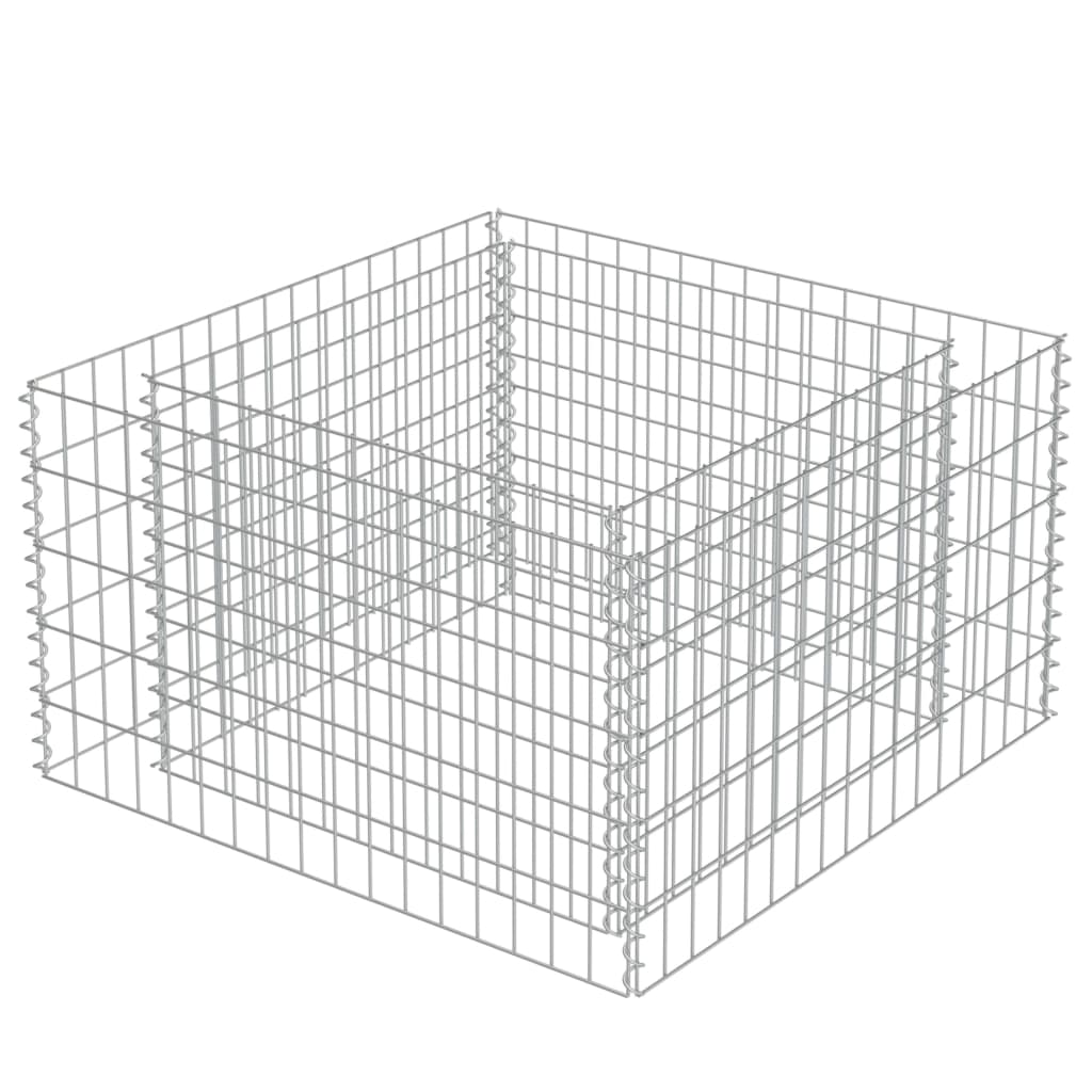 Gabion Raised Bed Galvanised Steel 90x90x50 cm