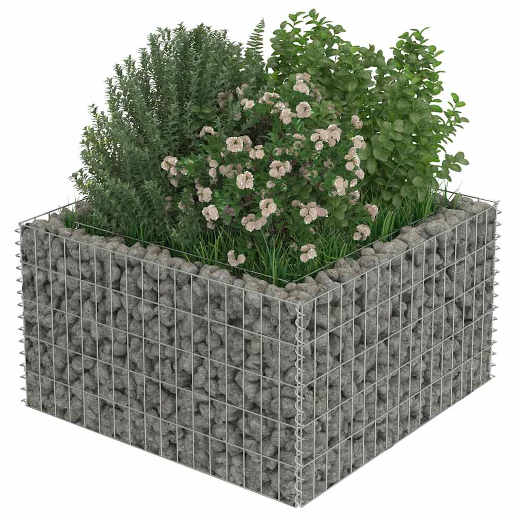 Gabion Raised Bed Galvanised Steel 90x90x50 cm