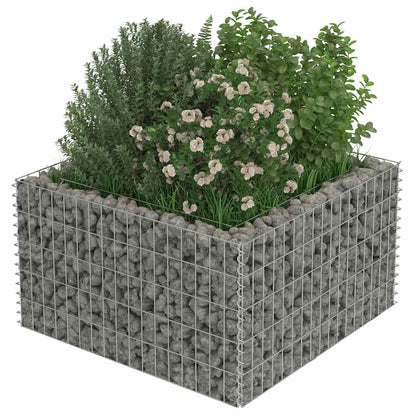 Gabion Raised Bed Galvanised Steel 90x90x50 cm