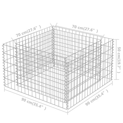 Gabion Raised Bed Galvanised Steel 90x90x50 cm