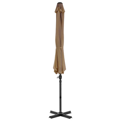 Cantilever Garden Parasol with Aluminium Pole Taupe 300 cm