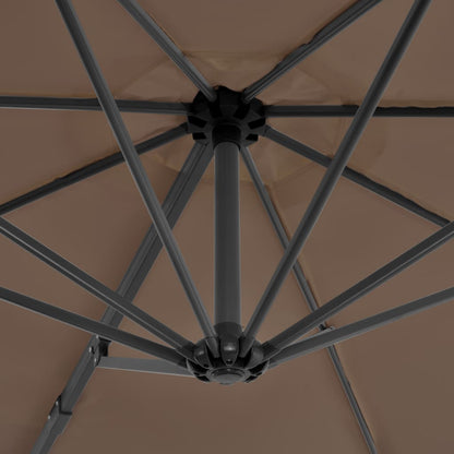 Cantilever Garden Parasol with Aluminium Pole Taupe 300 cm
