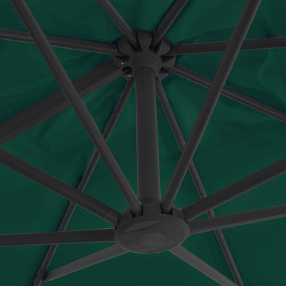 Cantilever Garden Parasol with Aluminium Pole Green 300x300 cm