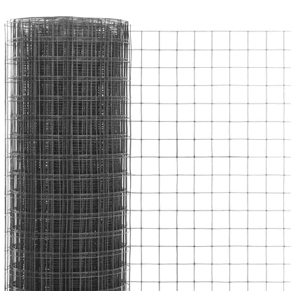 Chicken Wire Fence Steel with PVC Coating 10x1 m Grey