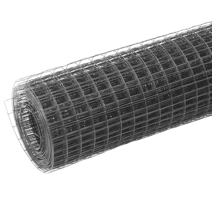 Chicken Wire Fence Steel with PVC Coating 25x1 m Grey