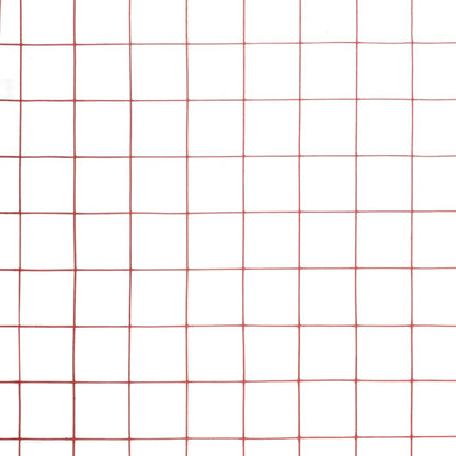 Chicken Wire Fence Steel with PVC Coating 10x1 m Red