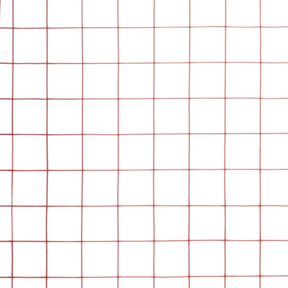 Chicken Wire Fence Steel with PVC Coating 25x1 m Red