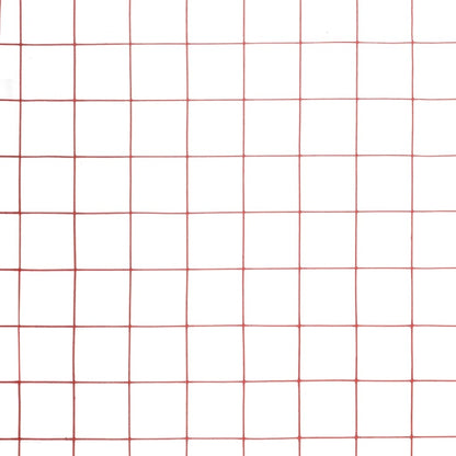 Chicken Wire Fence Steel with PVC Coating 25x0.5 m Red