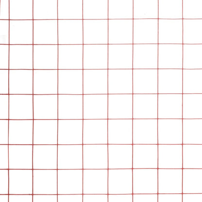 Chicken Wire Fence Steel with PVC Coating 25x1.5 m Red