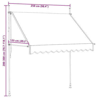 Manual Retractable Awning 250 cm Anthracite