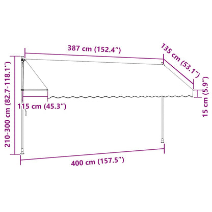 Manual Retractable Awning 400 cm Anthracite