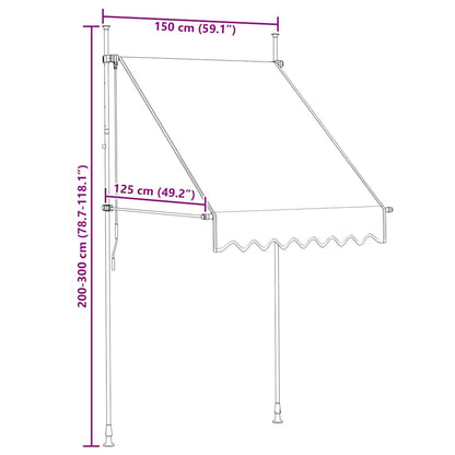 Manual Retractable Awning 150 cm Cream
