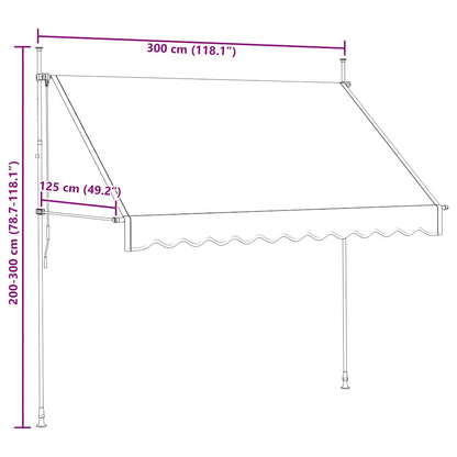Manual Retractable Awning 300 cm Cream
