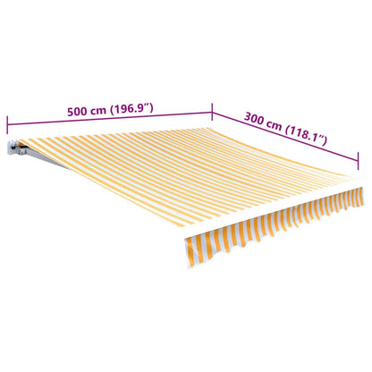 Awning Top Sunshade Canvas Orange & White 500x300 cm