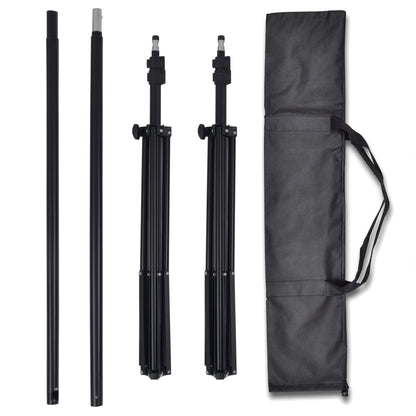 Photo Studio Kit with 3 Cotton Backdrops Adjustable Frame 3x6m