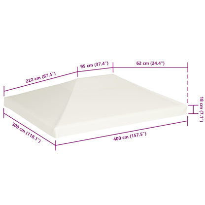 Gazebo Top Cover 310 g/m² 4x3 m Cream White