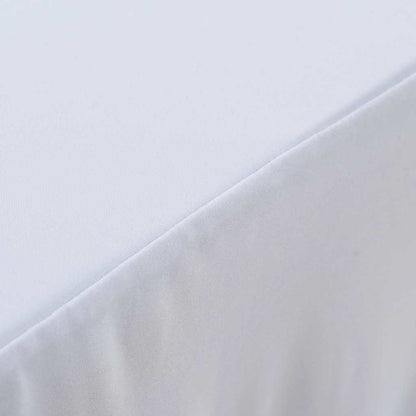 2 pcs Stretch Table Covers with Skirt 183x76x74 cm White