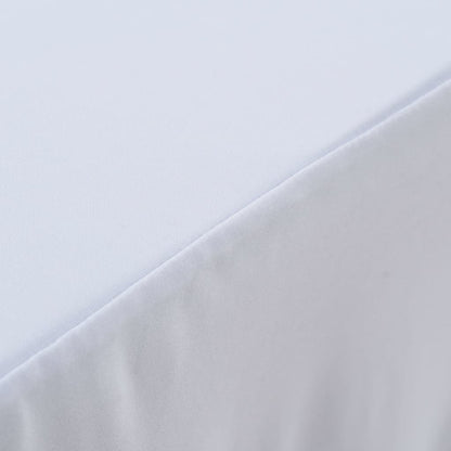 2 pcs Stretch Table Covers with Skirt 243x76x74 cm White