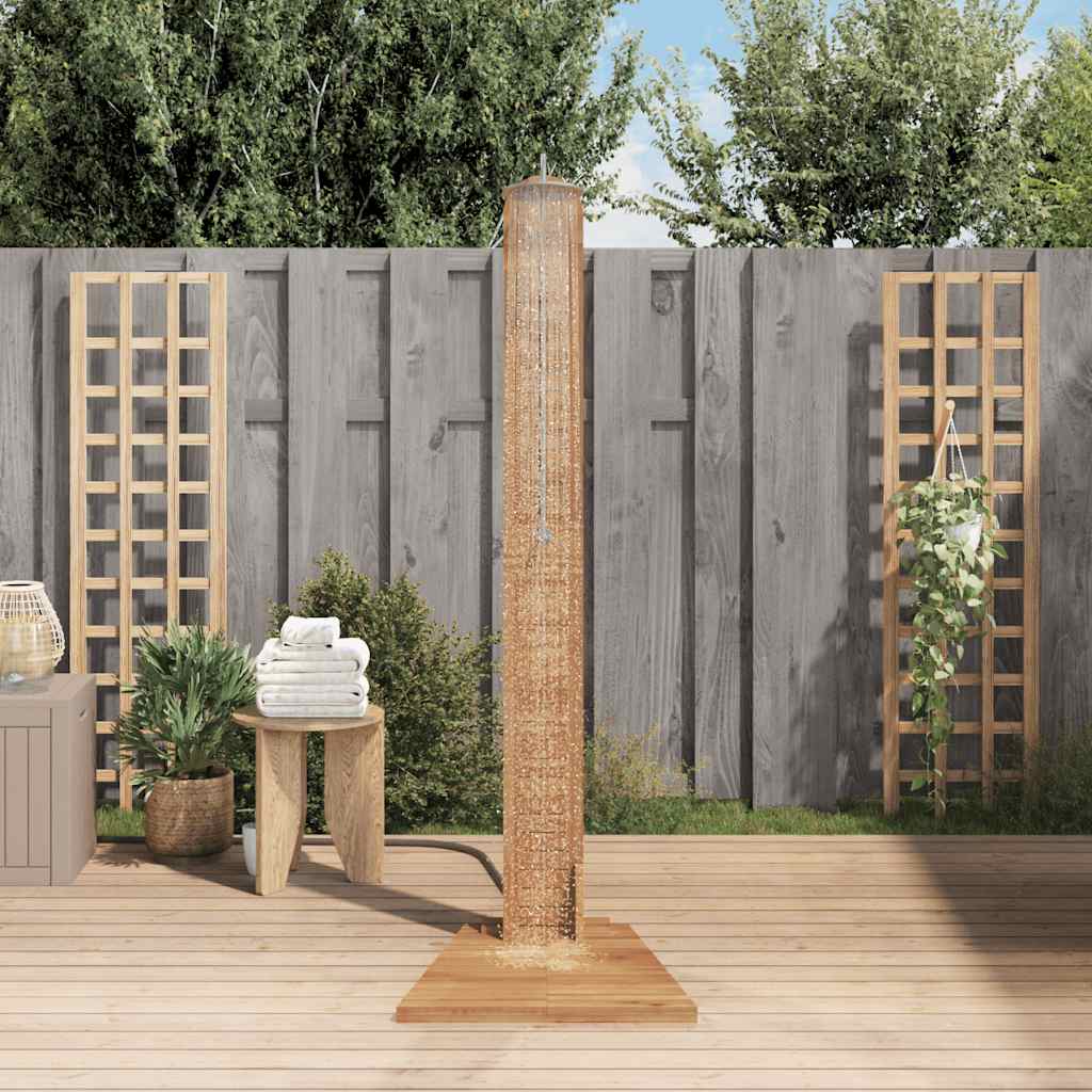 Garden Shower Solid Teak 70x75x204 cm