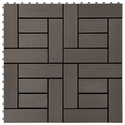 11 pcs Decking Tiles WPC 30x30 cm 1 sqm Dark Brown